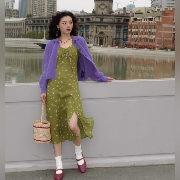 &Other Stories Purple Collared Alpaca Blend Cardigan - Picture 7 of 9